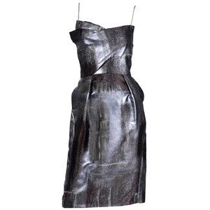 Bill Blass platinum bustier cocktail dress – Size 0